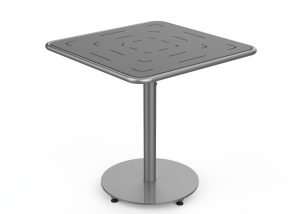 MTB-1700-00781: Square Foro Table, 30in D, OP HDPE Grey, P2, Freestanding