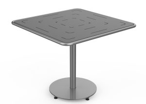 MTB-1700-00782: Square Foro Table, 36in D, OP HDPE Grey, P2, Freestanding