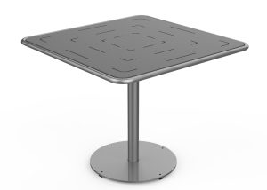 MTB-1700-00786: Square Foro Table, 36in D, OP HDPE Grey, P2, Surface Mount