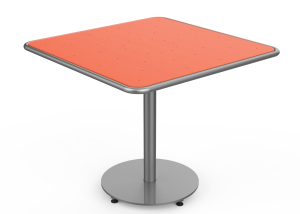 MTB-1700-00898: Square Foro Table, 36in W OP HDPE Orange, P1, Freestanding