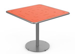 MTB-1700-00914: Square Foro Table, 36in W OP HDPE Orange, P2, Surface Mount