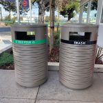 650 Series Trash and Recycle Containers powdercoated Titanium Gloss