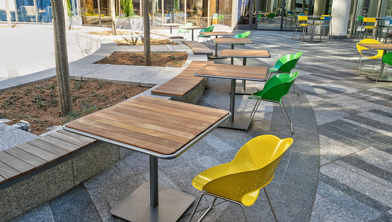 Foro Collection Wood Tables with Battery Chairs