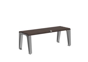MBE-2300-00064: Iconic Backless Bench, 48in L, Thermally Modified Ash Wood Seat, Skate Deterrents (1)