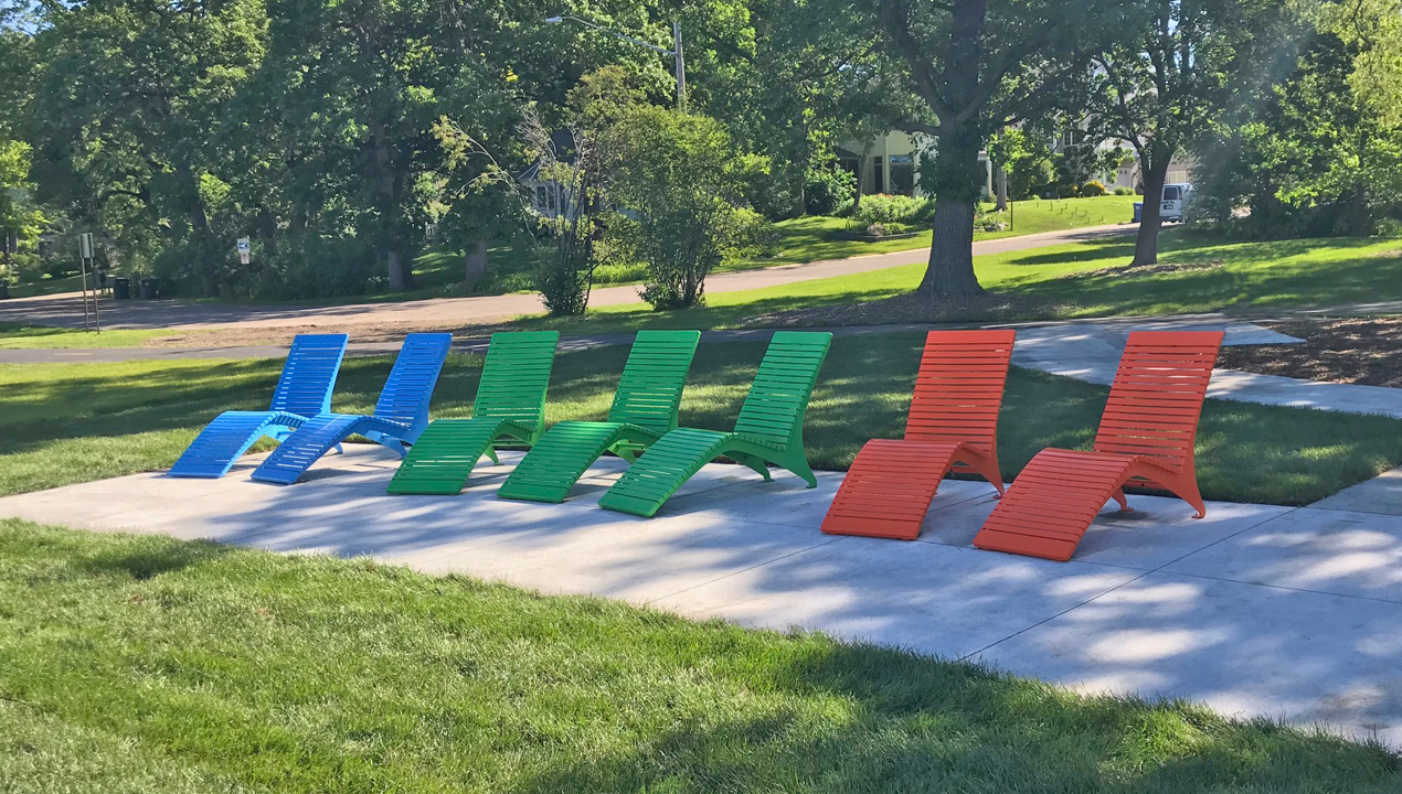 Maglin's 720 Lounge brightly painted at a park