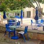 ALUM Chairs with Foro Tables, Blue Powdercoat at CSUSM