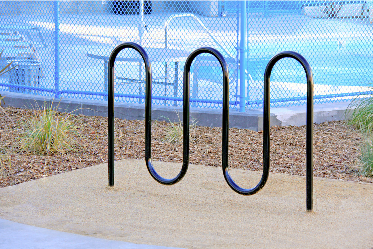 400 Series Bike Rack, black powdercoat at Lakeside Village Apartments