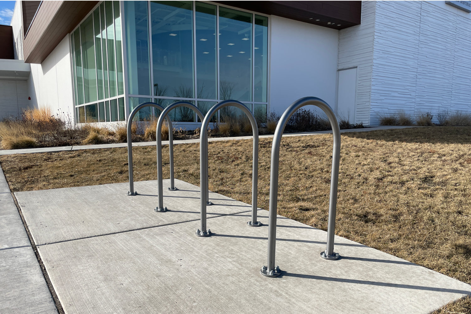 500 Series Bike Racks at Techny Prairie Activity Center, Northbrook IL
