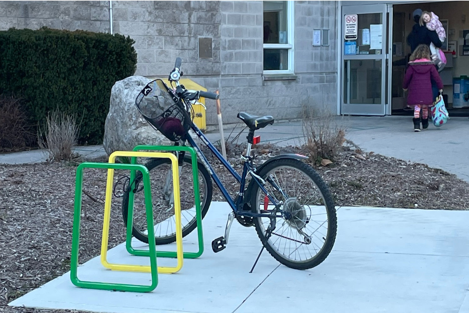 Brightly painted Iconic Bike Racks at Southside Aquatic Centre