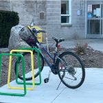 Brightly painted Iconic Bike Racks at Southside Aquatic Centre