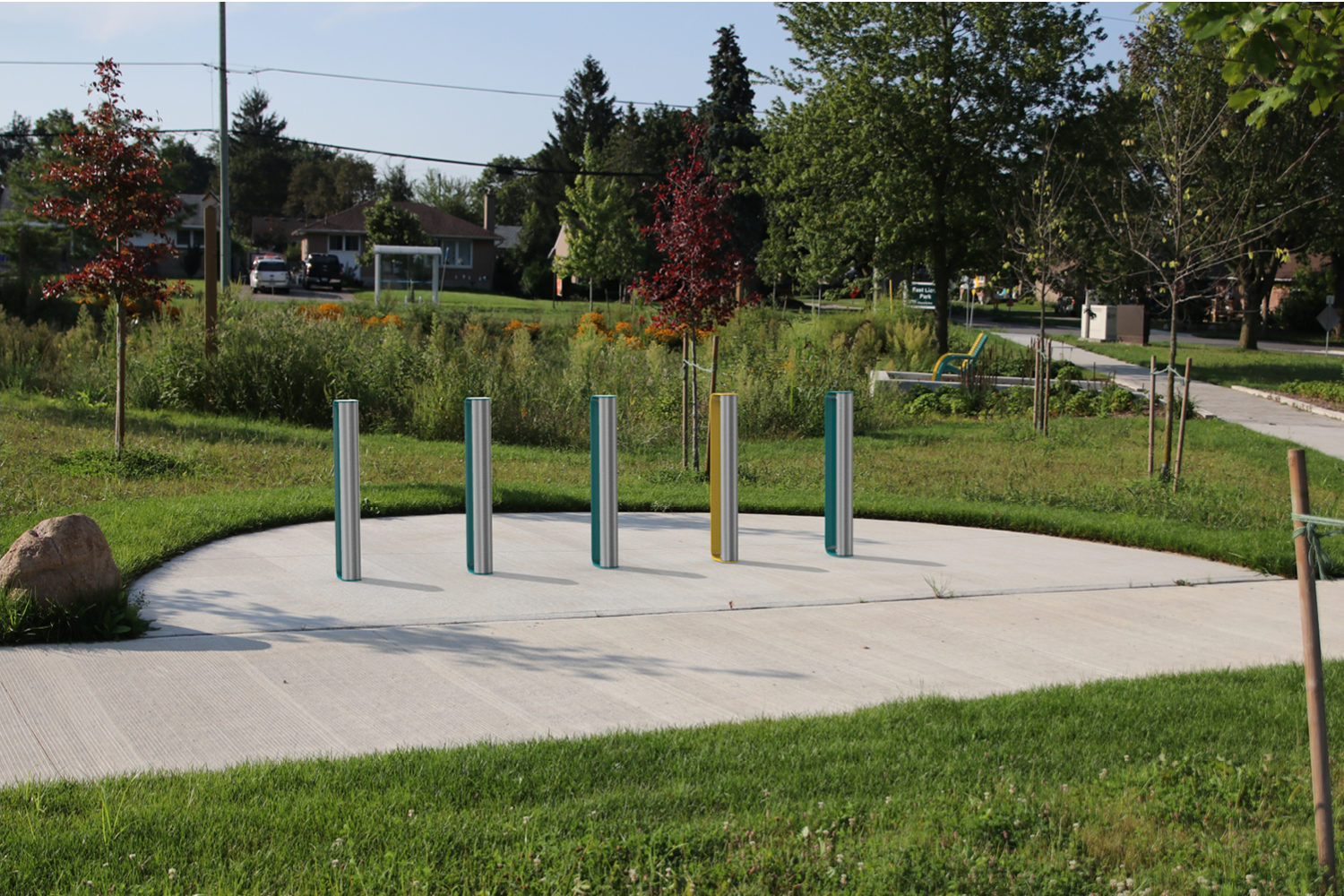 MUG Bike Racks in park setting