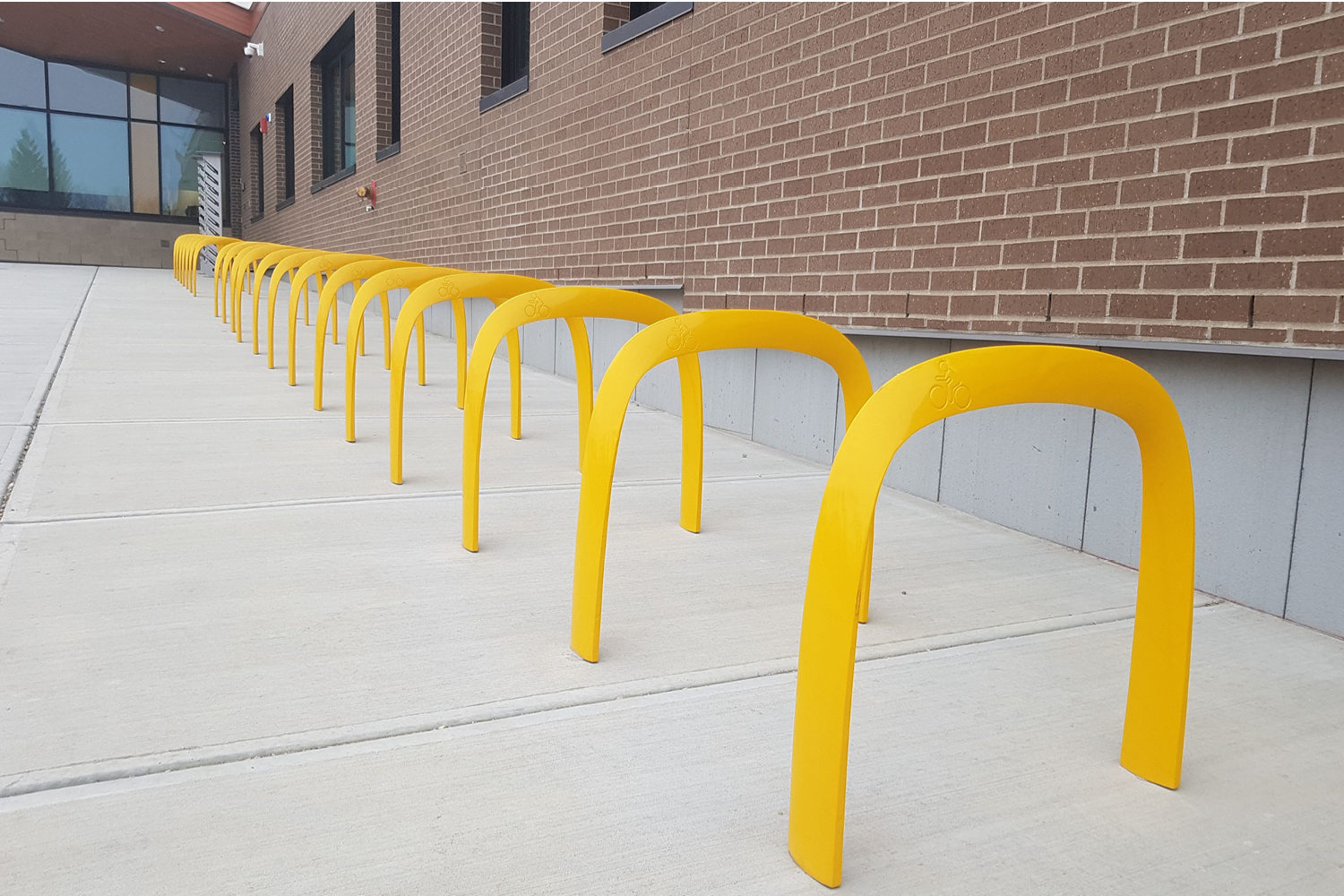 Brightly painted SC 1600 Bike Racks