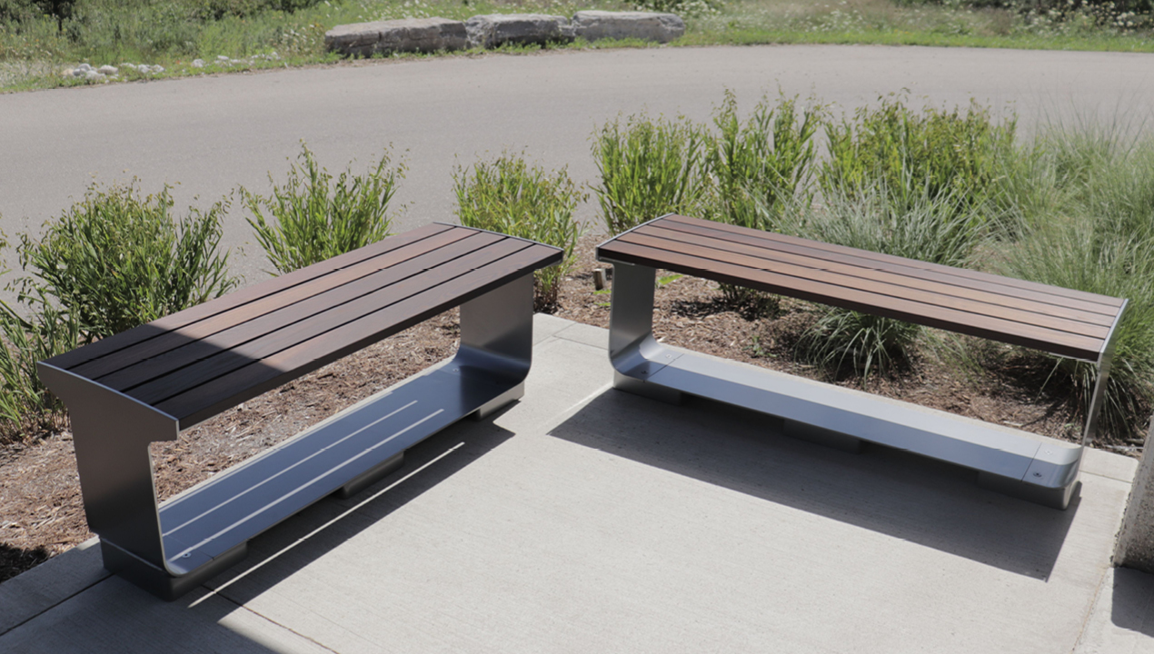 MBE-3000-00035: L-Series Backless Wood Benches, Thermally Modified Ash