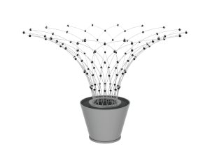 MSH-3600-00011: 3600 Series - Urban Canopee Corolle Mini, Steel Frame, Fiberglass Mesh, Olympus Planter, Surface Mount
