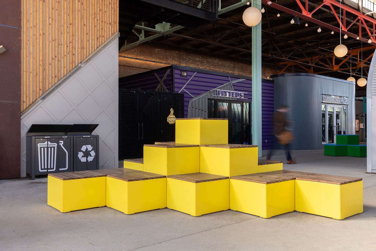 Maglin Bright yellow Pixel Blocks at Camp North End