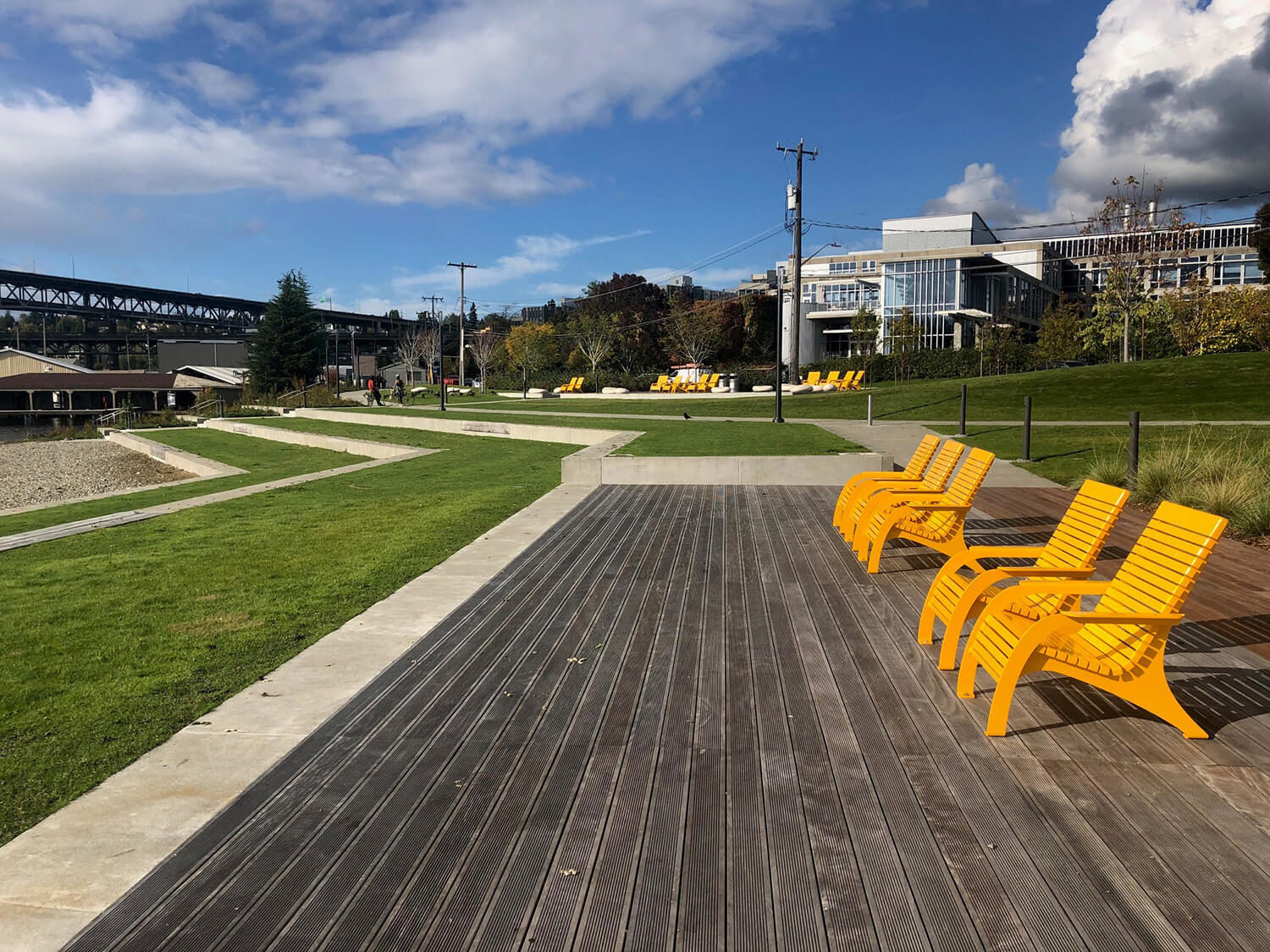 Fritz hedges waterway with bright yellow Maglin 720 chairs