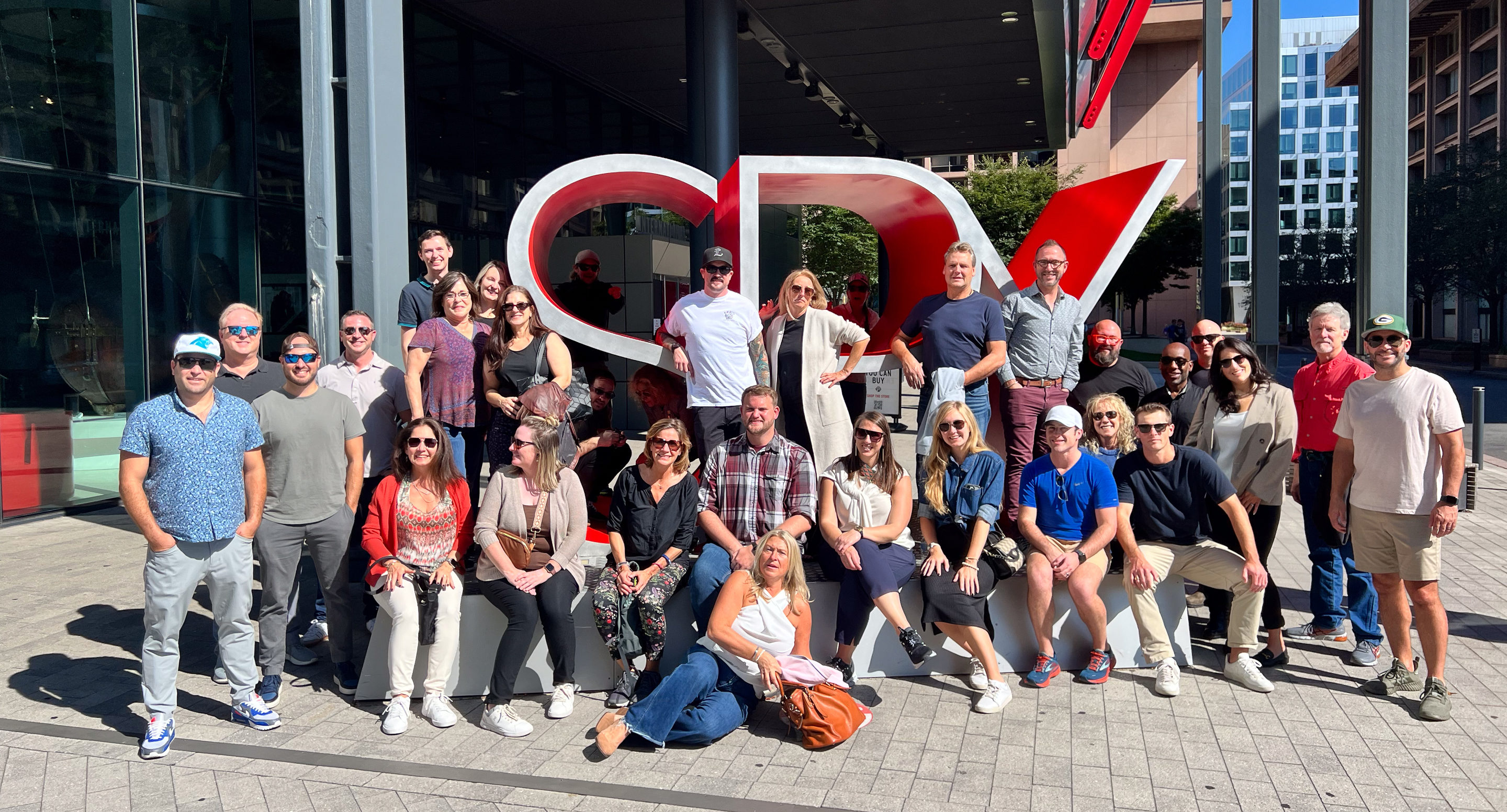 asla-2025-dc-spy-museum-group-photo Maglin territory managers and landscape architect friends pose outside of the SPY museum in Washington DC.