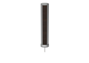 MBO-0720-00011: 720 Bollard with Base Type 2 - Removable, Cast Aluminum Top and Base, Thermally Modified Ash Trim