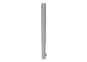A cylindrical gray pole with a smaller base section and a mounting bracket at the bottom.