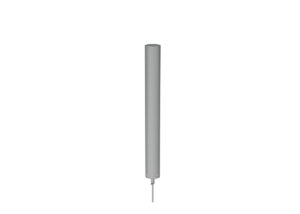 A vertical cylindrical post with a mounting bracket at the base.