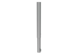 A grey cylindrical pole with a small mounting bracket at the base.