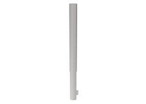 A vertical, light-colored cylindrical post with a mounting bracket at the base.