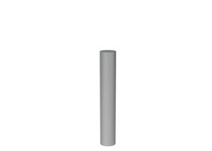 A cylindrical metal bollard.