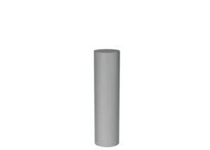A cylindrical gray bollard.
